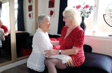 young woman eating old woman